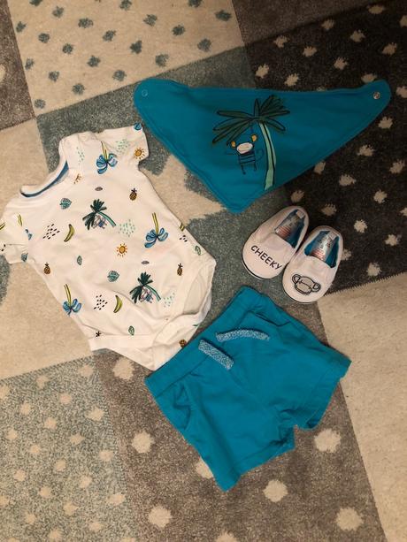 Letný set monkey (body,kraťasy,slintáčik,capačky), f&f,68