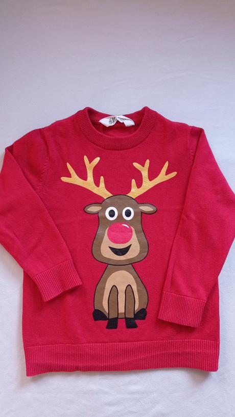 Vianočný sveter so sobom, h&m,98
