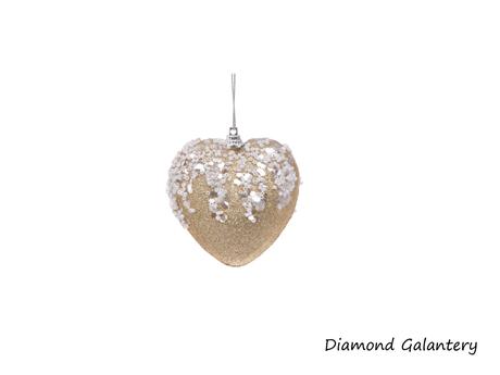 Srdce závesné - zlaté - 80 mm, 