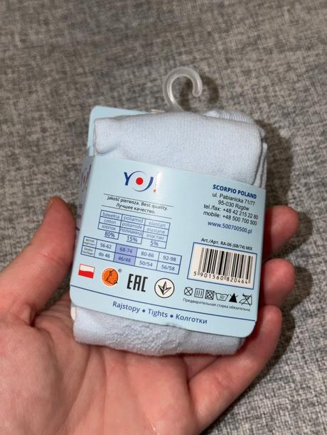 Jemné bavlnené pančuchy yo - svetlomodré, 68 / 74