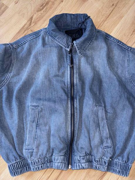 Oversized denimová bunda zara xs, zara,34 - xs