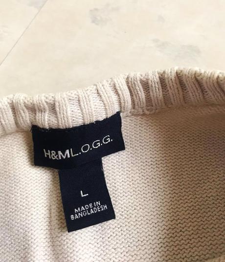 Bavlnený hrubší pulóver, h&m,l