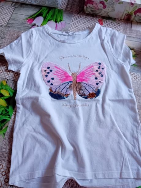 Tričko s interaktívnym motýľom h&m, h&m,122