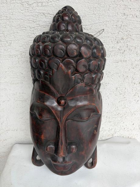 Hlava budha socha soska pc 190 cca 41 cm drevorez,
