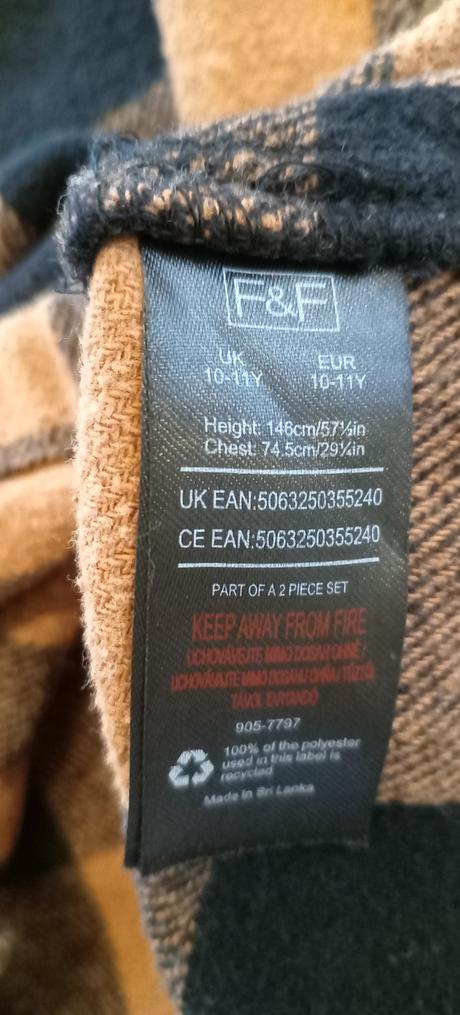 Teplá flanelka pre chlapca, veľ. 146, f&f,146