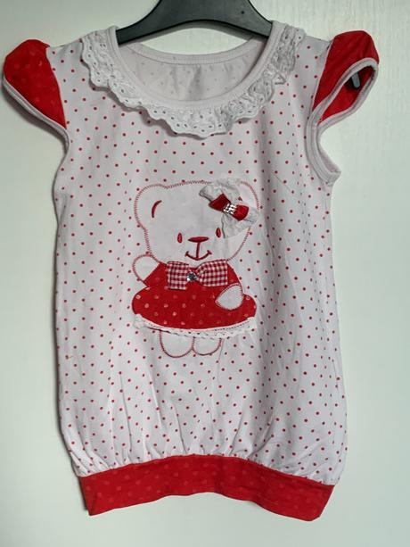 Kubban bodkované tričko s medvedíkom, 116