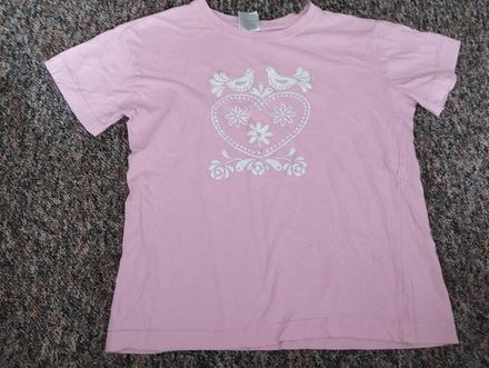Ružové tričko ľudový motív, 140