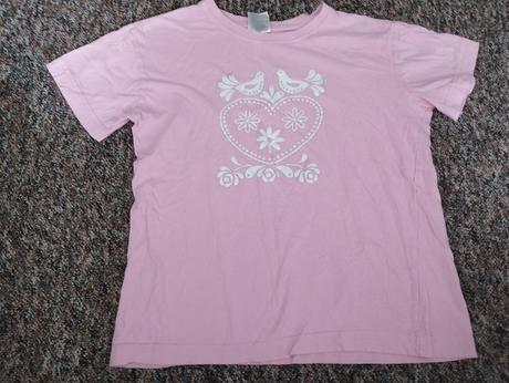 Ružové tričko ľudový motív, 140