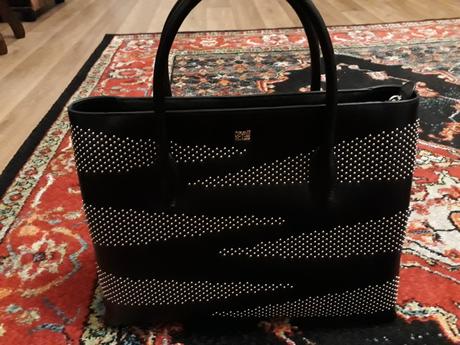 Čierna kožená kabelka cavalli class, roberto cavalli