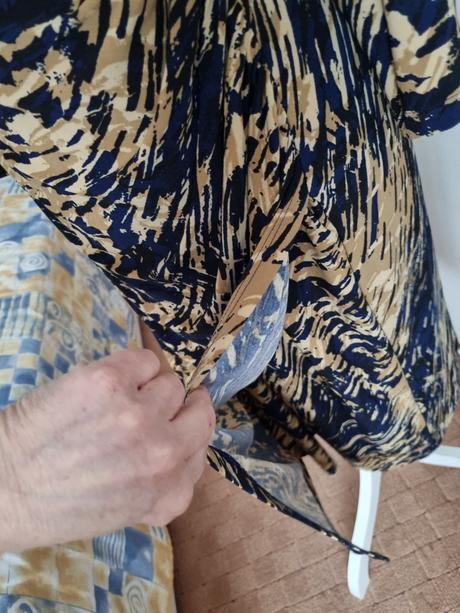 Hnedo-modré elastické šaty ralph lauren veľ. 40, ralph lauren,40