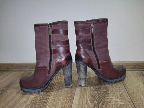 Kožené topánky na vysokom opätku, 39