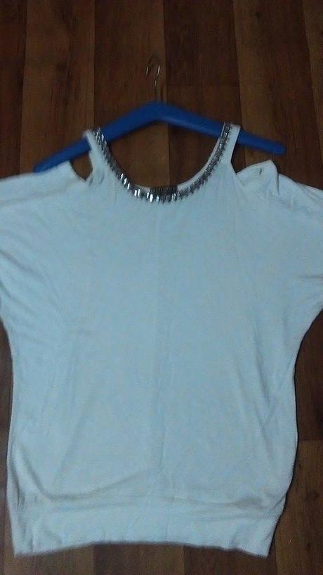 Biele tricko s kimono rukavmi l-xl, l