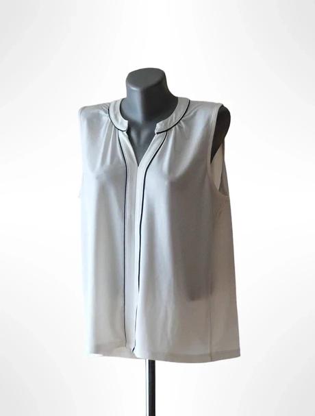 Elegantná biela blúzka h&m s čiernym lemovaním, h&m,l