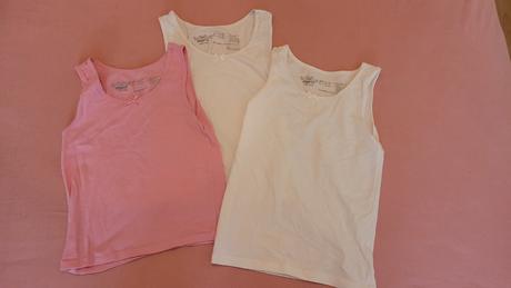 Dievčenské tielko, 3 kusy (122/128, ružová/biela), pepperts,128