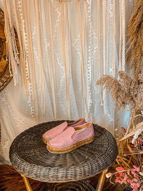 Gaimo ružové espadrilky flitrovane na platforme, 36