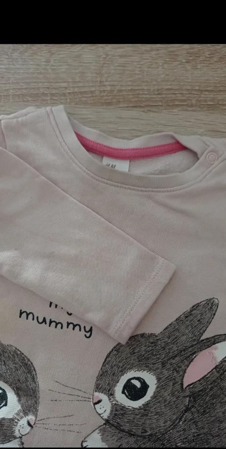 Mikina tunika zajačiky 80, h&m,80