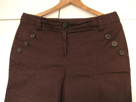 Hnedé trojštvrťové nohavice, camaieu,40