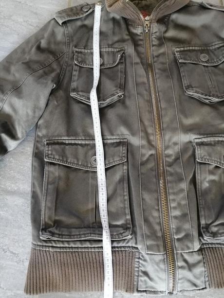 Khaki bunda v s-m, zateplená, podšitá, cherokee,s