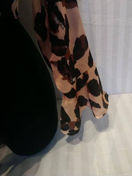 Dámske bolerko s hnedým vzorom, blue vanilla, m