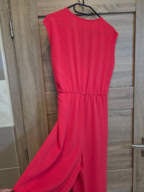 Nohavicový overal malinový, orsay,40