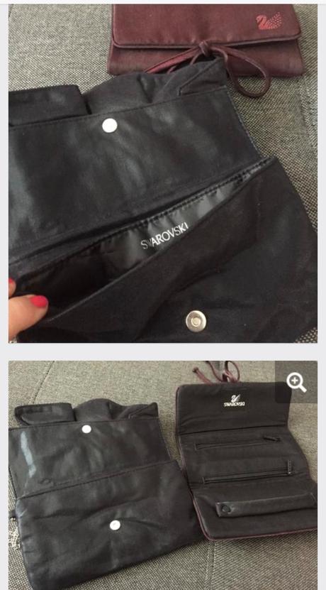 Swarovski kozmetická taštička a listová kabelka, swarovski