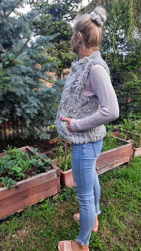 Chlpaté sivé vestičky, zara,164