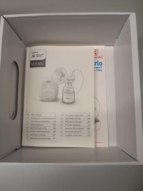 Odsávačka materského mlieka avent,