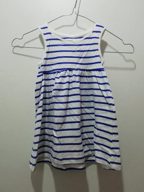 Pásikavé modré bavlnené šaty, young dimension,86