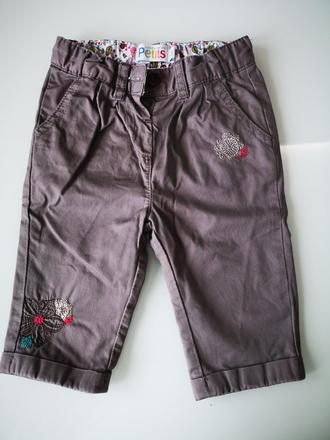 Zateplene nohavice s vysivkami, 68