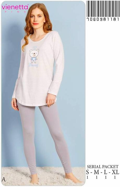 Dámske kvalitné bavlnené pyžamo, vienetta secret,l - xxxl