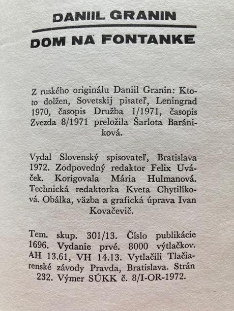 Dom na fontanke - granin daniil (1972), 