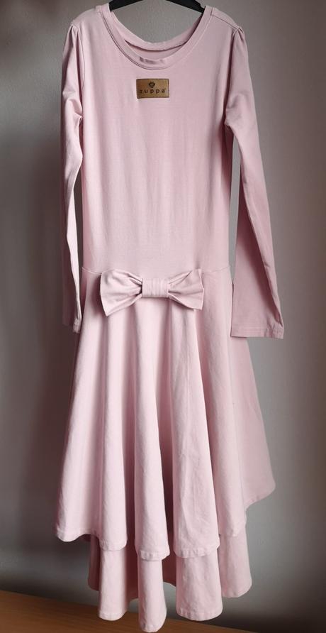 Svetloružové šaty s extratočivou sukňou zn. zuppa, 128
