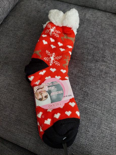 Vlnené vianočné termo ponožky, 39 / 40