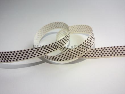 Rypsová stuha 10 mm - hnedé bodky,