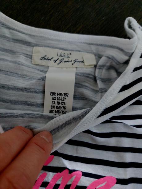 Pasikave tricko s francuzskym napisom h&m na 10-12, h&m,152