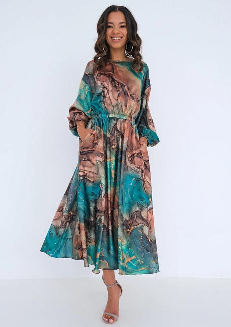 Saténové šaty mosquito elvire green, s