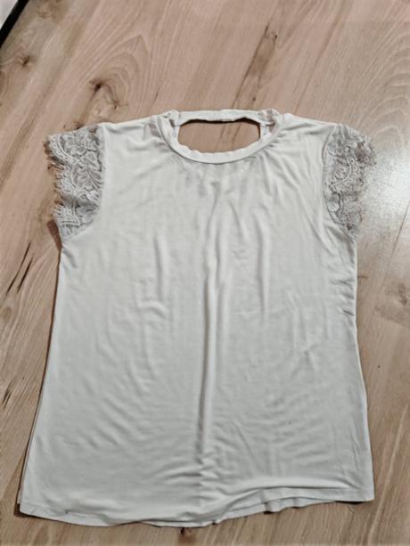 Biele tričko s čipkou, elastické super m,l, l