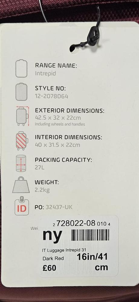 It luggage cestovný kufor 27l, 