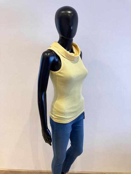 Žlto-biely pásikavý top s rolákom slovenka (m), slovenka,m