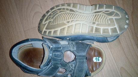 Sandále kožené nosené veľkosť 34, 34