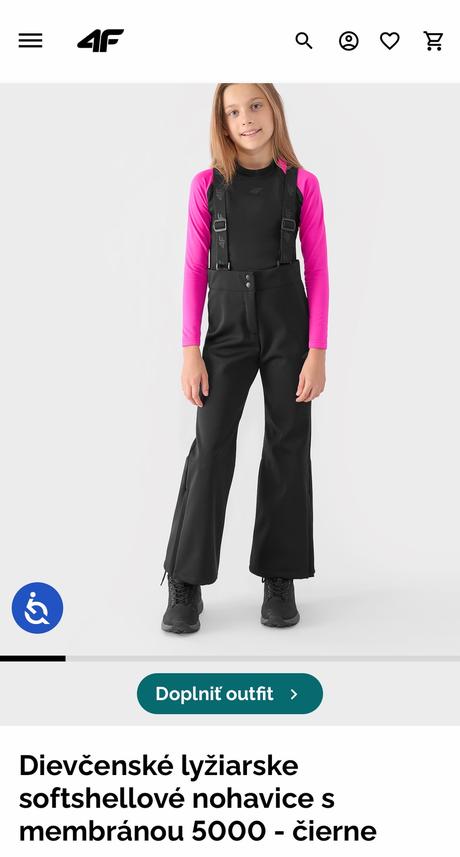 4f lyžiarske softshell nohavice, 134