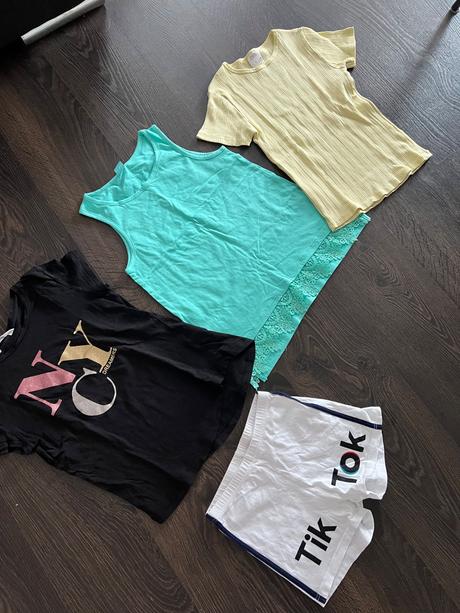 Tričká 3ks + kraťase, zara,140