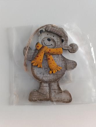 Drevený okrasný medvedík, 
