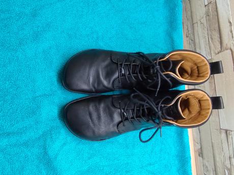 Zaqq 43 - kožené čierne kotníkové barefoot topánky, 43