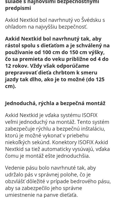 Autosedačka axkid 15-36, isofix, axkid