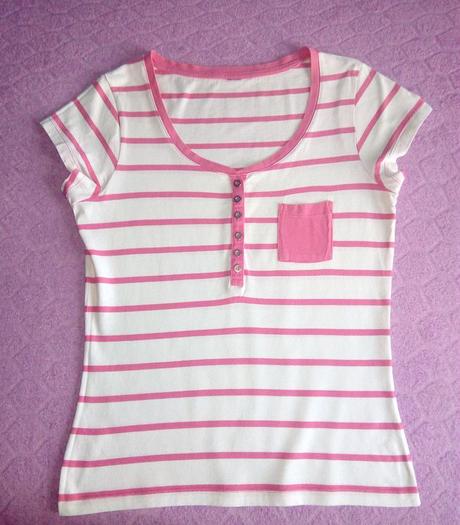 Pruhované tričko s vreckom, m