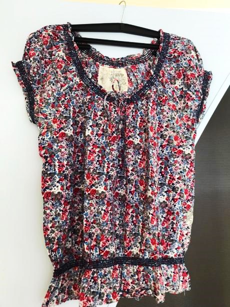 Batistová plátenná kvietkovaná blúzka, l