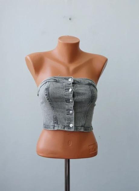 Riflový crop, h&m,xs