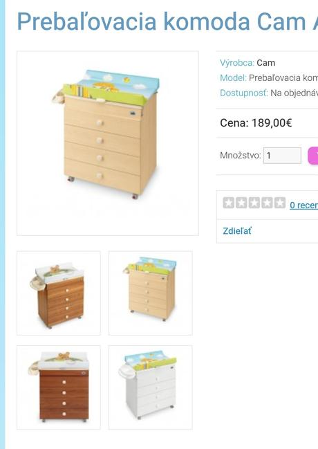 Predám prebaľovaciu komodu, 