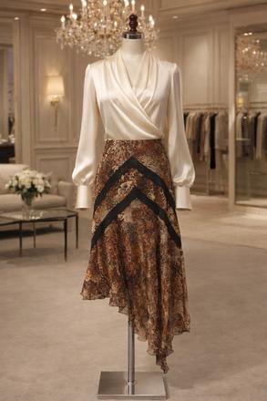 Marina rinaldi hodvábna asymetrická sukňa, 40